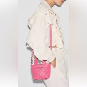 MZ Wallace flamingo pink petite metro tote deluxe